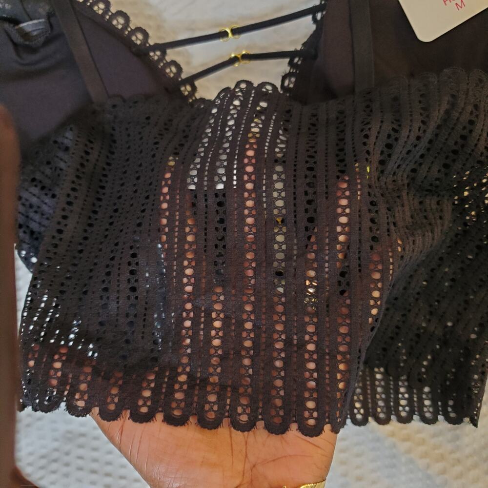 Body Suit Bundle - Black Mesh Bustier Top and Red Corset Tank Lingerie Sz M - Picture 8 of 12